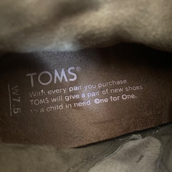 Toms Lunata Beige Suede Ankle Boots Womens 7.5 Stacked 3" Heel Side Zip - Picture 4 of 11